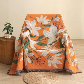 [Fine thread cotton yarn-dyed cover towel] Retro American sofa cover cloth three-dimensional thickened light luxury sofa cover