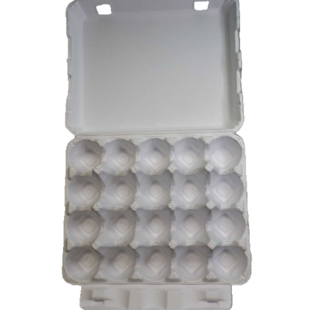 Factory supply 20 pieces pulp egg tray disposable degradable egg box egg tray pulp molding