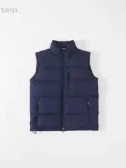 Ruff Pony Embroidery Men's Autumn and Winter Vertical Collar Light Down Vest Men's and Women's Jacket Vest
