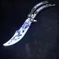 C-68 black handle blue and white porcelain without holes and unsharpened