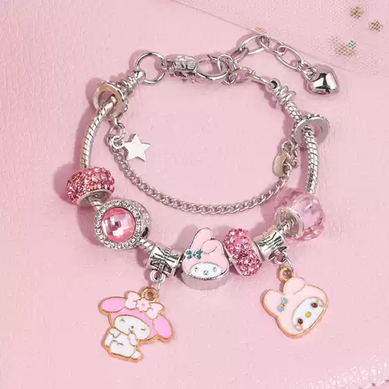 Little Red Book Hot Sale Sanrio Beaded Bracelet Cartoon Merlot Cinnamon Dog Kulomi Beaded Bracelet Jewelry