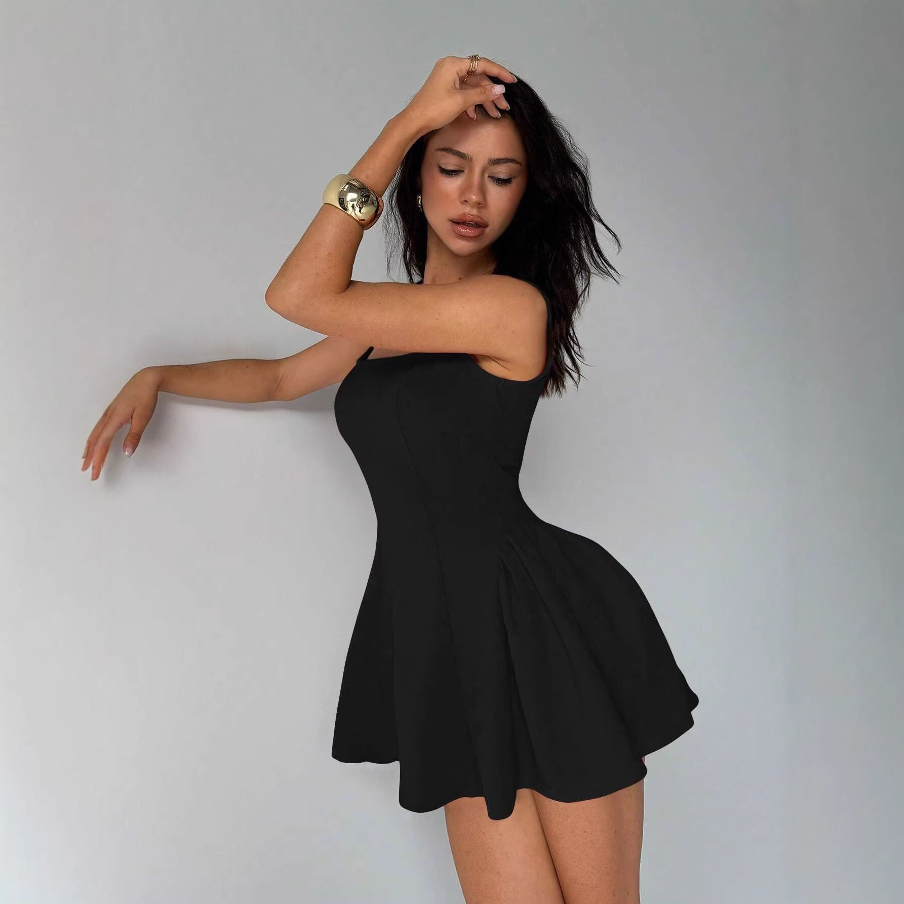 Custom Elegant Summer Dress for Women Sexy Fit Square Neck Sleeveless Short Length Perfect for Parties or Casual