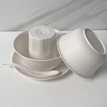 Upgraded Thickened Disposable Tableware Set Plastic Dishes Cups Spoon Four-Piece Set Wholesale