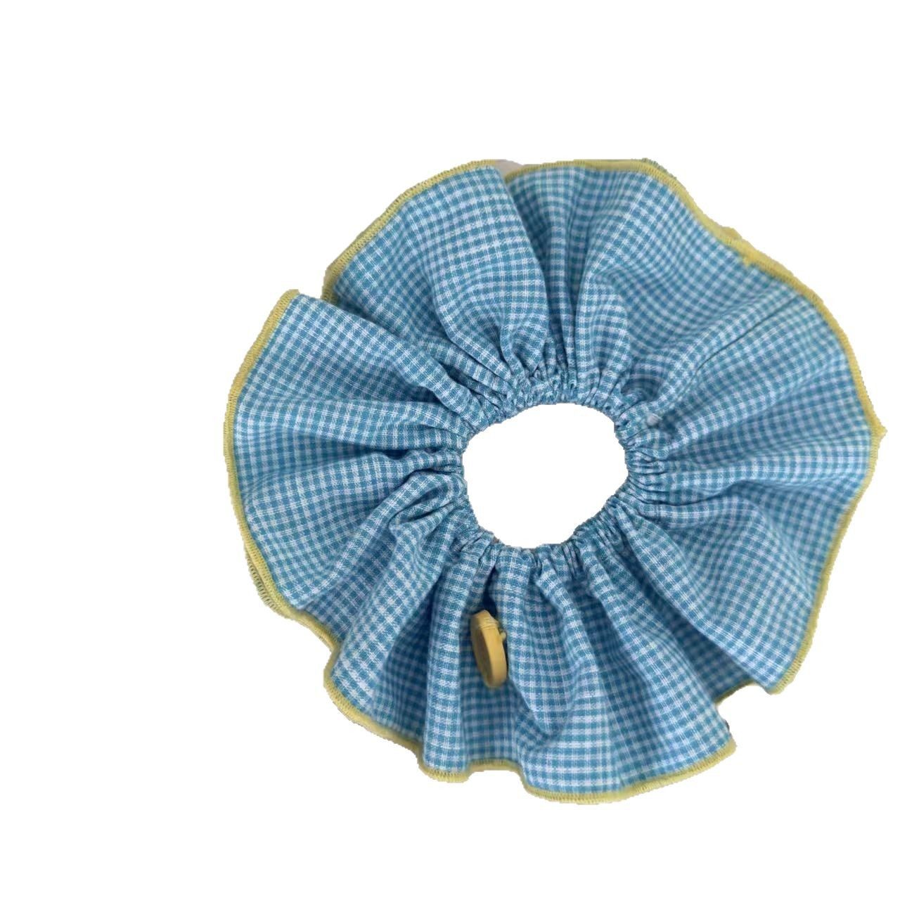 Han Feng Sweet Floral Plaid Children's Large Intestine Hair Ring Ball Hair Rope Hair Rope Rubber Band