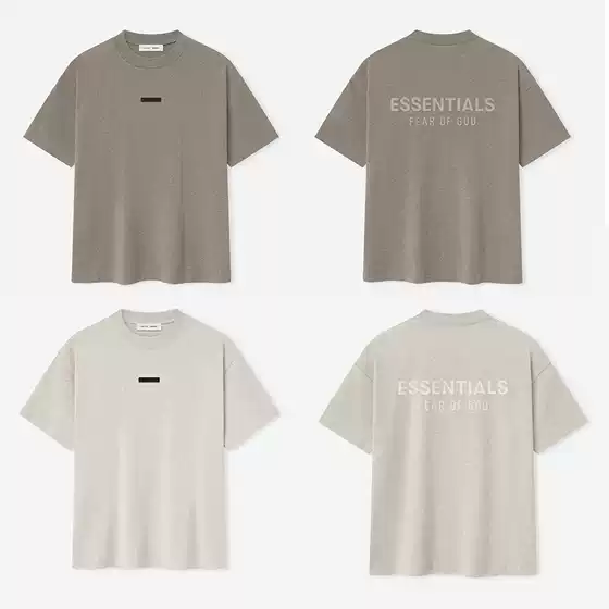 Double line ESSENTIALS American niche high street fashion brand spring and summer loose short sleeved T-shirt for both men and women