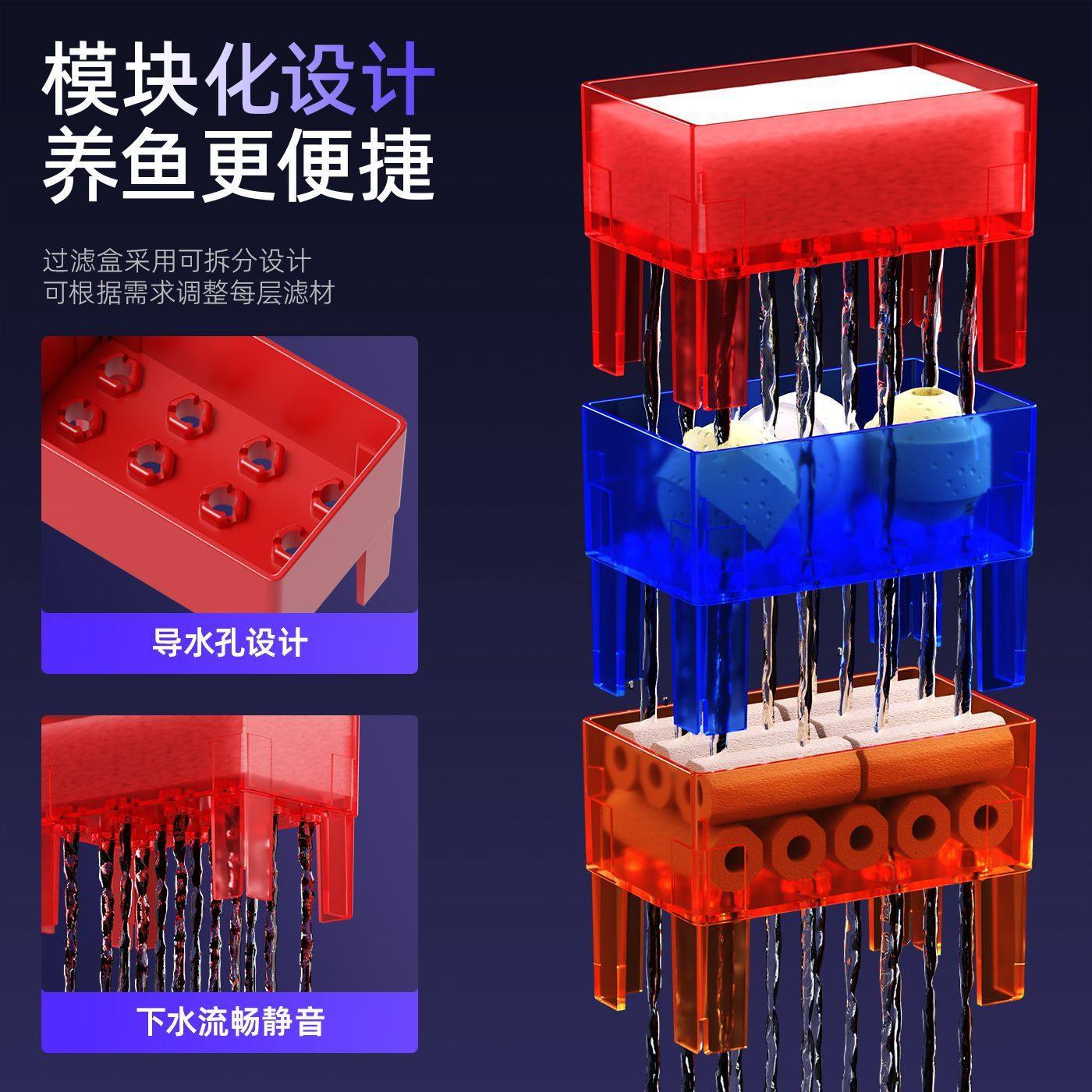 Goldfish Tank Living Room Desktop Ultra-White Glass Side Filter Stream Tank New Dry and Wet Separation Ecological All-In-One Landscaping Tank