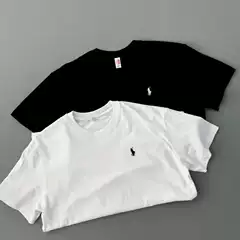 Foreign Trade Unisex Polo Logo Embroidered Short-Sleeve Pullover Round-Neck Solid Color T-Shirt Casual Versatile Trendy T-Shirt