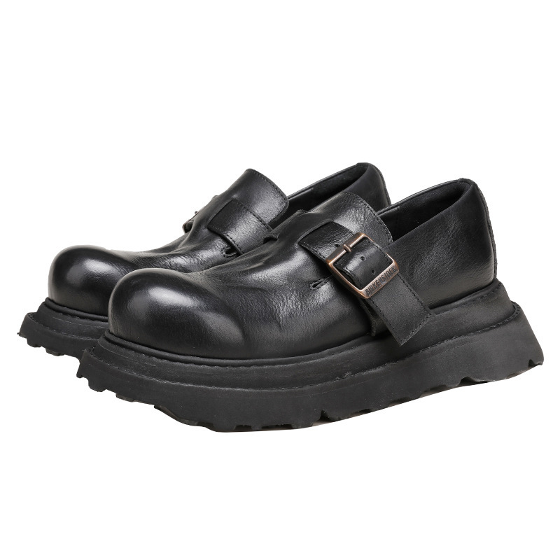 Giày lười nữ da bò thật dạng sục gót thấp đế dày — Màu caramel, Màu đen, Màu Kaki