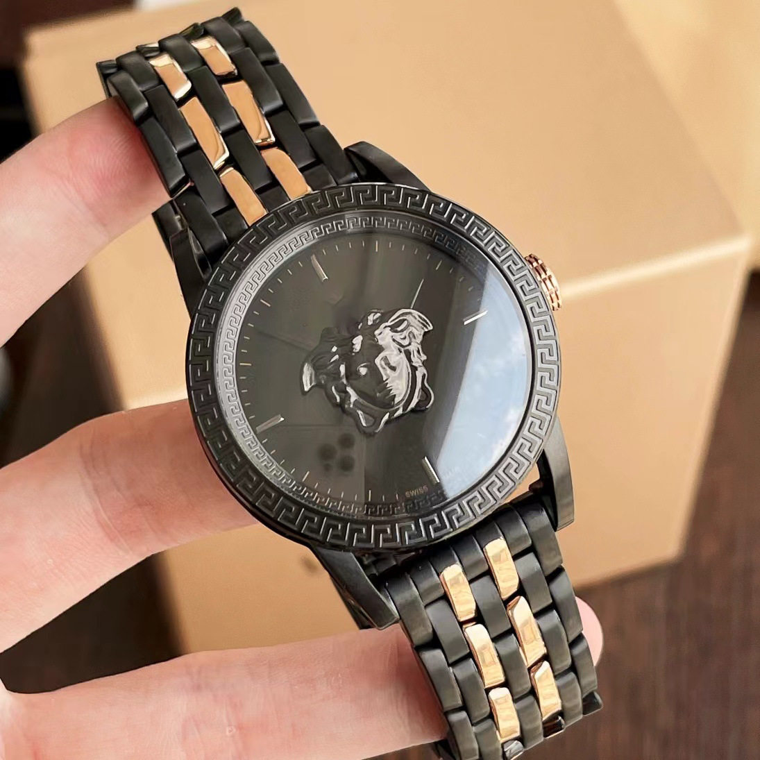 Wristwatch Medusa Fanjia Series Swiss Quartz Movement Men's Business Waterproof Watch Large Dial Swiss Movement