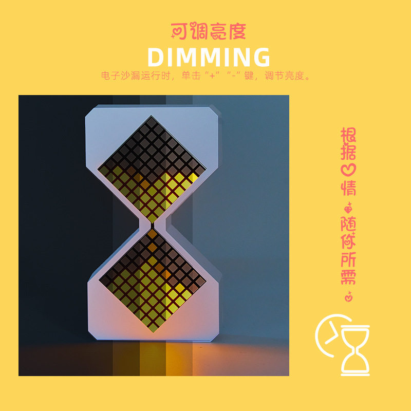 Led Night Light USB Charging Gift Bedside Table Lamp Digital Timer 3D Hourglass Ornament Atmosphere Light