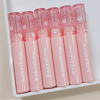 kakashow bubble bear Lip Glaze Matte matte matte surface mirror water light lipstick lip gloss white not easy to stick Cup lip glaze