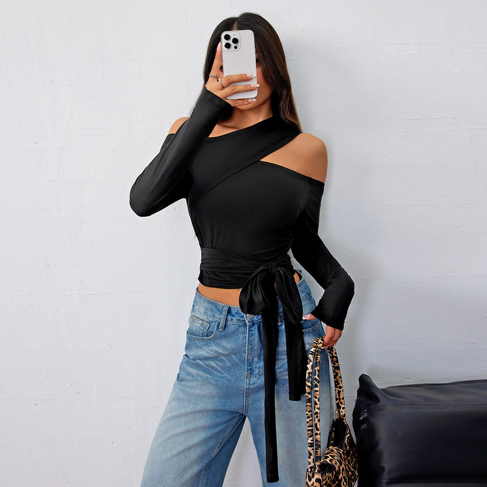 Womens Street Style Long Sleeve T Shirt Irregular Design Trendy Look Spring Summer Fashion Wholesale Available