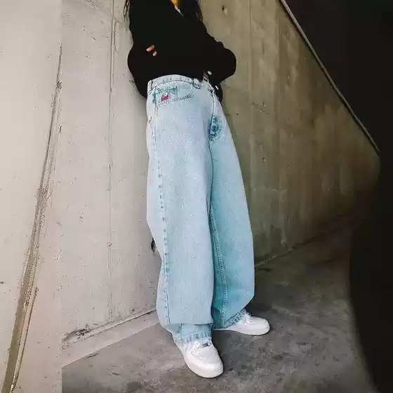 This Year's Popular Streetwear Jnco Jeans Y2K Casual Hip-Hop Blue Loose Jeans Wholesale from the Manufacturer