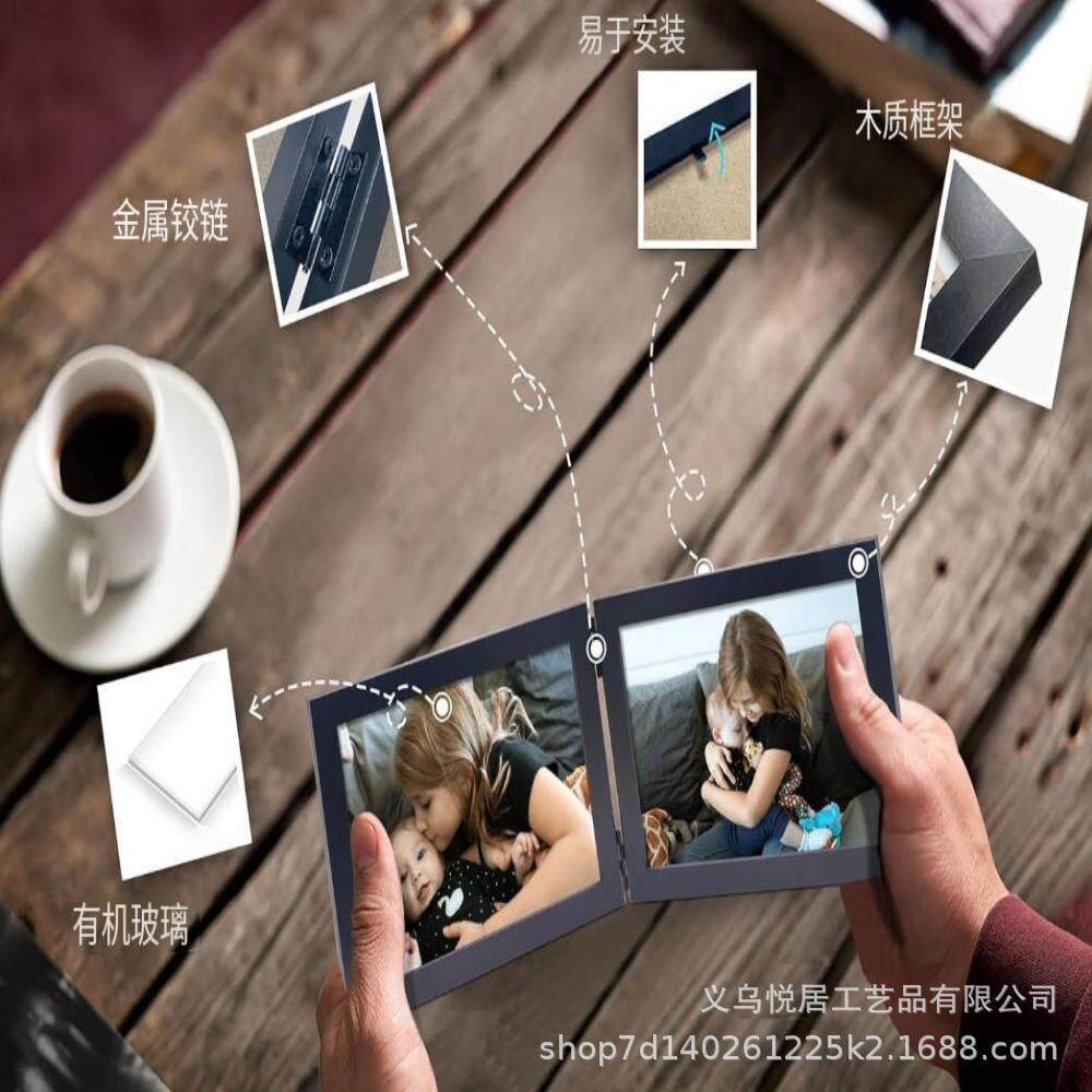 4X6 Horizontal Combination Black Wooden Photo Frame 3.5x5inch Openings Foldableable Landscape Photo Frame Manufacturer Wholesale Photo Frame