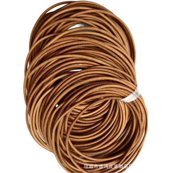 Cowhide natural color primary color solid cowhide round rope DIY accessories cowhide rope retro first layer cowhide rope wholesale