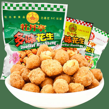 Peony Pavilion multi-flavor peanut 38g 62g 300g bulk cooked peanut bean wine dish snack food wholesale