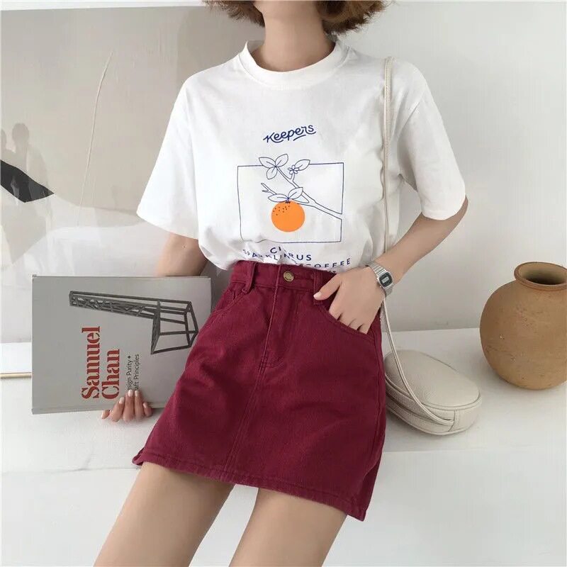 High Waisted Denim Mini Skirt Slim Fit Versatile Plus Size Casual Summer Wear for Students Wholesale Available