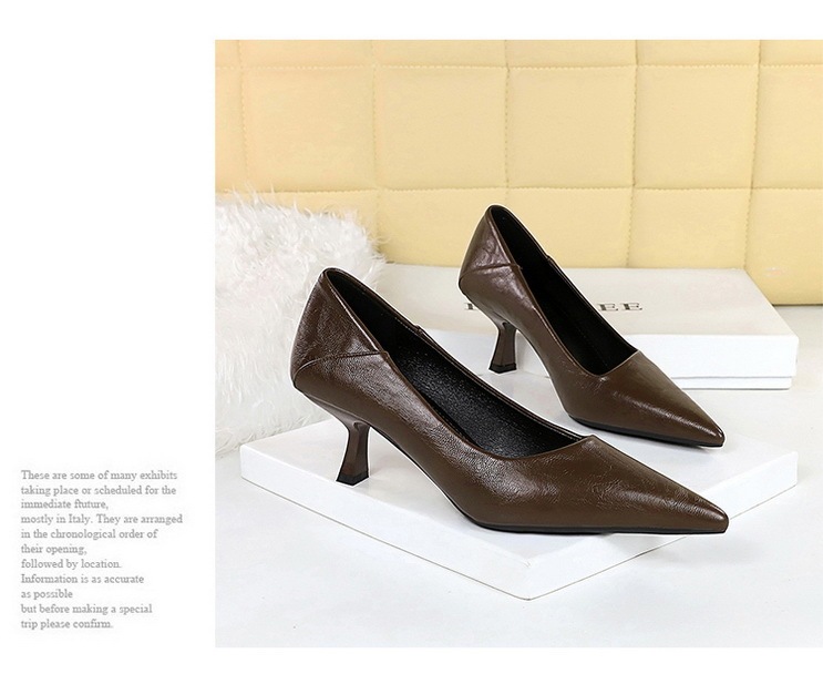 Giày cao gót nữ mũi nhọn gót mảnh 6cm phối họa tiết da báo thanh lịch — màu báo đốm, màu đen, nâu, Rượu vang đỏ
