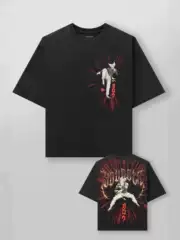 Youngla Co-Branded One-Punch Man Men's Oversized T-Shirt Muscle Sports Fitness Pure Cotton Printed Loose Short-Sleeved Shirt