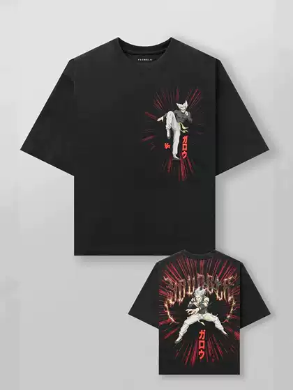 Youngla Co-Branded One-Punch Man Men's Oversized T-Shirt Muscle Sports Fitness Pure Cotton Printed Loose Short-Sleeved Shirt