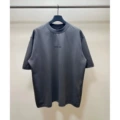Embroidered letter short sleeve (gray brown)
