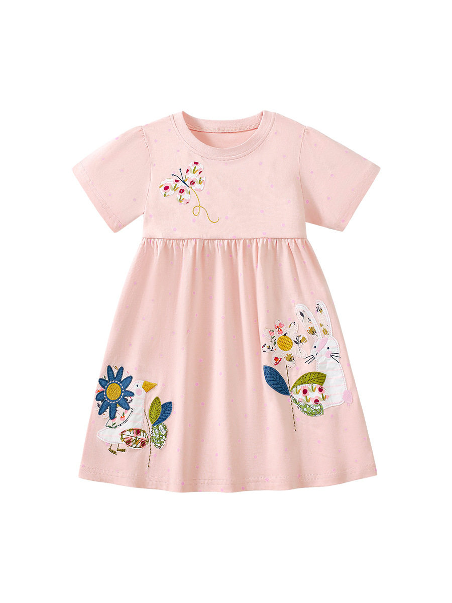 Custom Summer [Style] Cartoon Kids' Dress, Kids' Princess Dress, Short-sleeve Girls' Dress