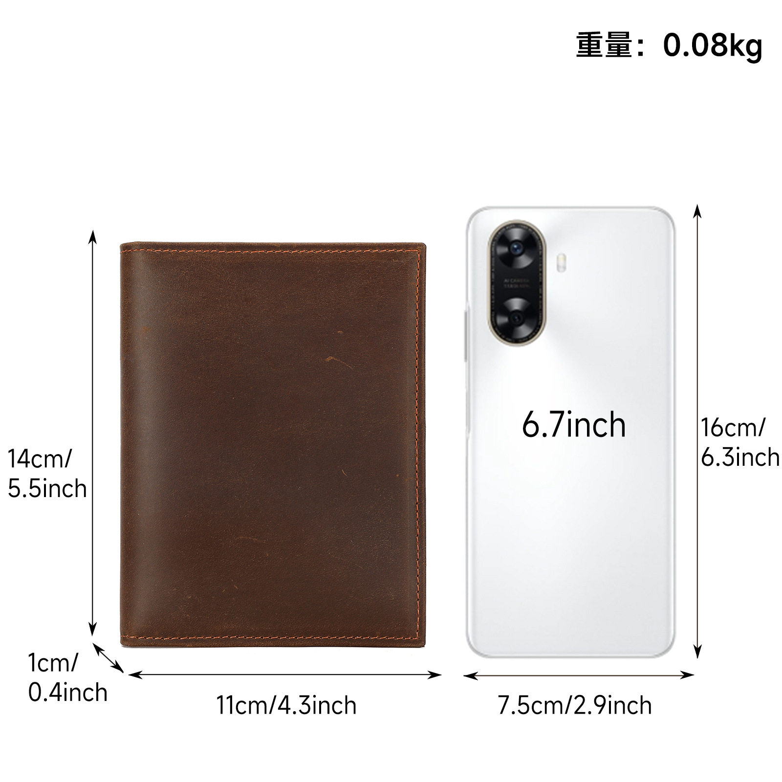 Fashion Crazy Horse Leather Neutral Passport Bag Retro Casual Airtag Passport Holder Business Travel Anti-Theft Id Card Bag