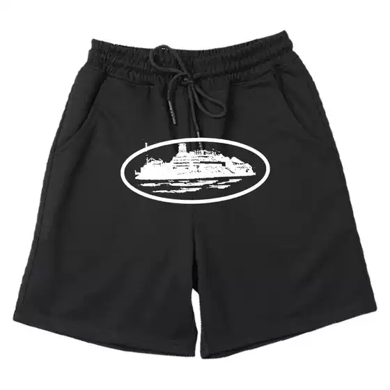 Cross-border New Y2K American Fashion Street Hip-hop Men's Shorts High Street Loose Hip-hop Street Printed Casual Pants