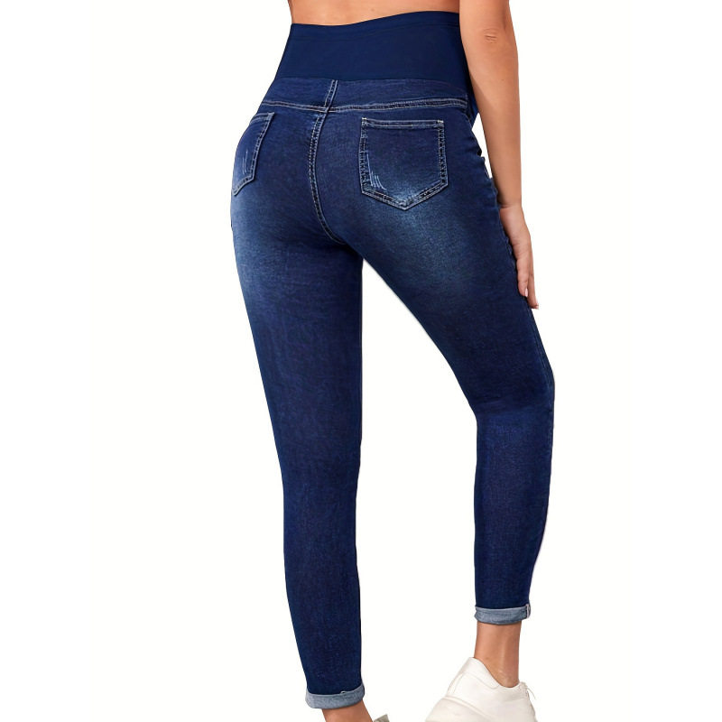 2026 Cross-Border New European and American Maternity Jeans Maternity Wear High Waist Hip Pants Cross-Border Dropshipping