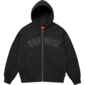 E611 black hoodie with chest rhinestone detail