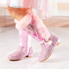 2025 Winter New Girls' High Heel Boots Frozen Elsa Plush Fashion Snow Boots with Fleece Lining for Warmth