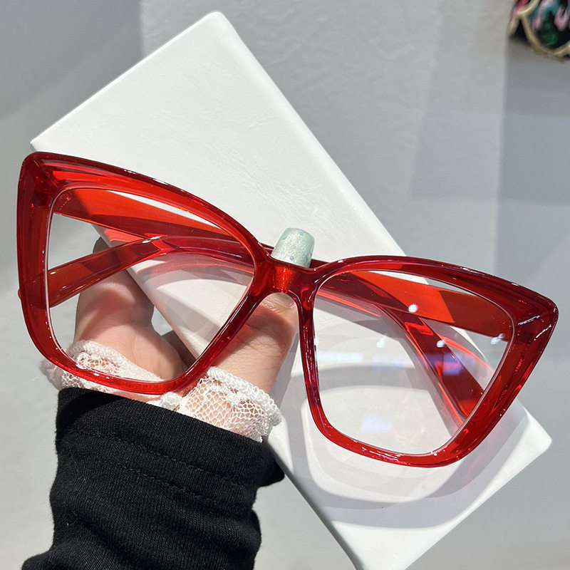 Fashion European and American Cross-Border Eyeglass Frames Cat-Eye Sunglasses Trendy Versatile Slimming High-End Sunglasses Large Frame Non-Prescription Glasses