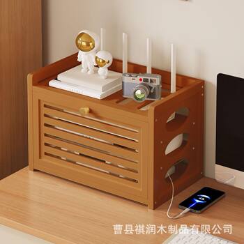 Wooden Router Stand Multi-Layer Living Room Set-Top Box Wifi Storage Rack Desktop Socket Storage and Organization Rack