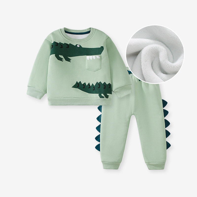 Kids' Fleece Set, New Autumn & Winter Cartoon Long-Sleeve Boys' Outfit