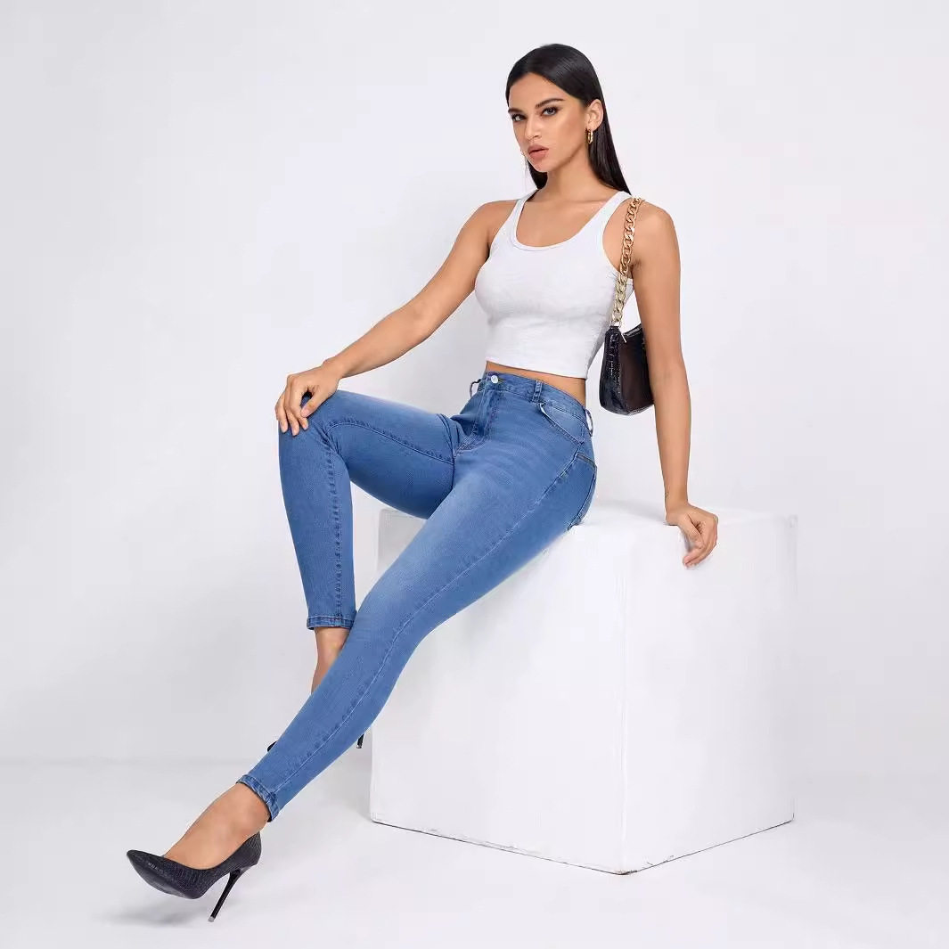 Skinny Stretch Denim Jeans for Women Versatile Fashion Comfortable Fit Casual Style Ready to Ship Low MOQ