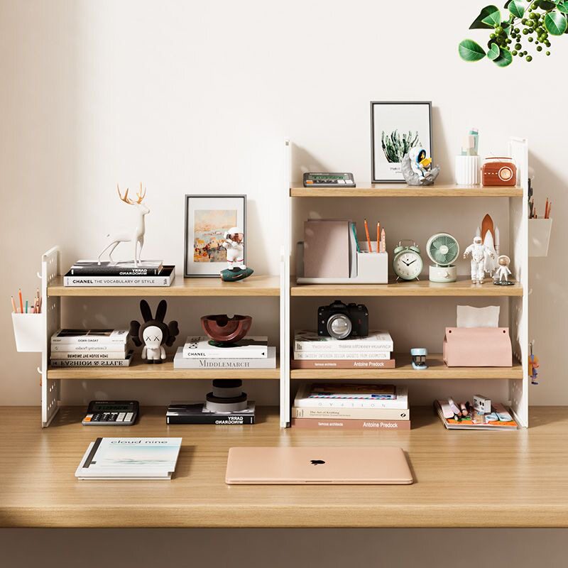 桌面置物架洞洞板桌上书架办公室工位多层收纳架学生铁艺整理架子