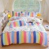 Brushed Printed Four-Piece Set Taiwan Bed Cover Quilt Cover Sheet Fitted Sheet (Three) Modern Simple Style