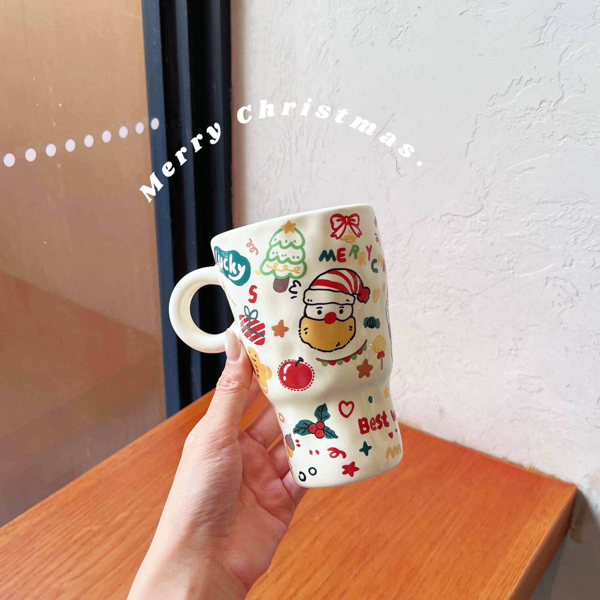 Christmas Gift Tableware High Beauty Value Ritual Sense Household One-person suit Ceramic Neat Bowl Rice Bowl Mug