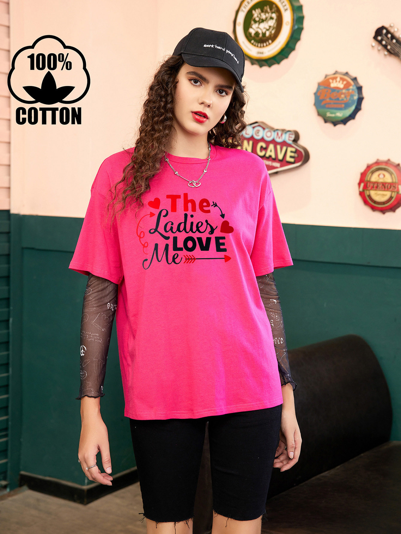 Cotton Printed Short Sleeve T Shirt Womens Casual Wear Comfortable Fit for Summer Ready to Ship
