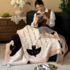 Class a Knitted Blanket Half Velvet Blanket Sofa Cover Blanket Leisure Office Nap Nap Blanket Decorative Warm Blanket