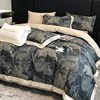 2024 Four-Piece Set of Light Luxury 100-Count Long-Staple Cotton Pure Cotton Bed Sheet, Duvet Cover, and Fitted Sheet with Digital Printing