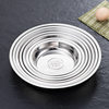 316 Food Grade Stainless Steel Large Round Plate Household Shallow Plate Steaming Plate Round Tray Iron Plate Dish Plate Breakfast Plate