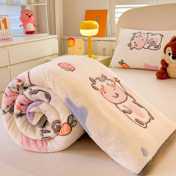 Milk Velvet High Weight Blanket Autumn and Winter Office Lunch Break Small Blanket Student Dormitory Snowflake Velvet Warm Blanket