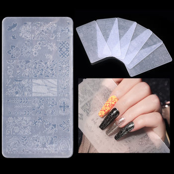 Plastic Stamp Printed Plate Transfer Nail Art Tools Printing Oil Template Nail Polish Printed Plate Nail Art Set