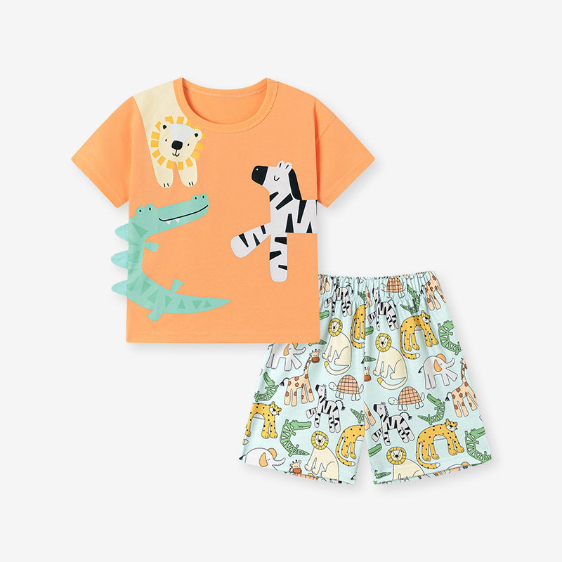 Boys' Summer Cartoon Short-Sleeve Set from Factory, Kids' Wear Dropshipping & Distribution