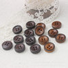 New in stock Thin Edge Bowl-shaped Two-color Wood Buckle All-match Decorative Shirt Small Button