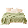 New Taffeta Blanket Water Cube Throw Blanket Nap Blanket Sofa Blanket Flannel Milk Velvet Double Layer Thickeneded Bed Sheets