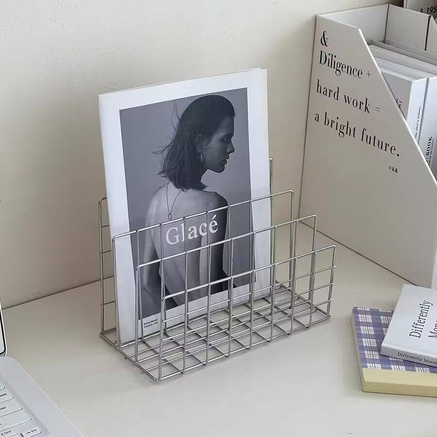 Desktop Iron Storage Rack Ins Style Simple Desk Dormitory Organizer Book Stand Desk Multi-Functional Storage Rack