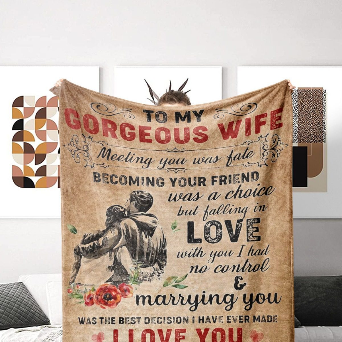 Letter explosion printing explosion flannel blanket for envelope gift Amazon 3D digital wife ins