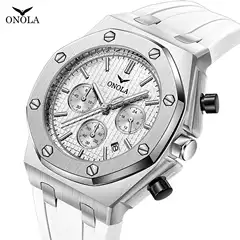Wholesale Fashion ONOLA Multifunctional Quartz Watch for Men Silicone Strap Waterproof Wristwatch